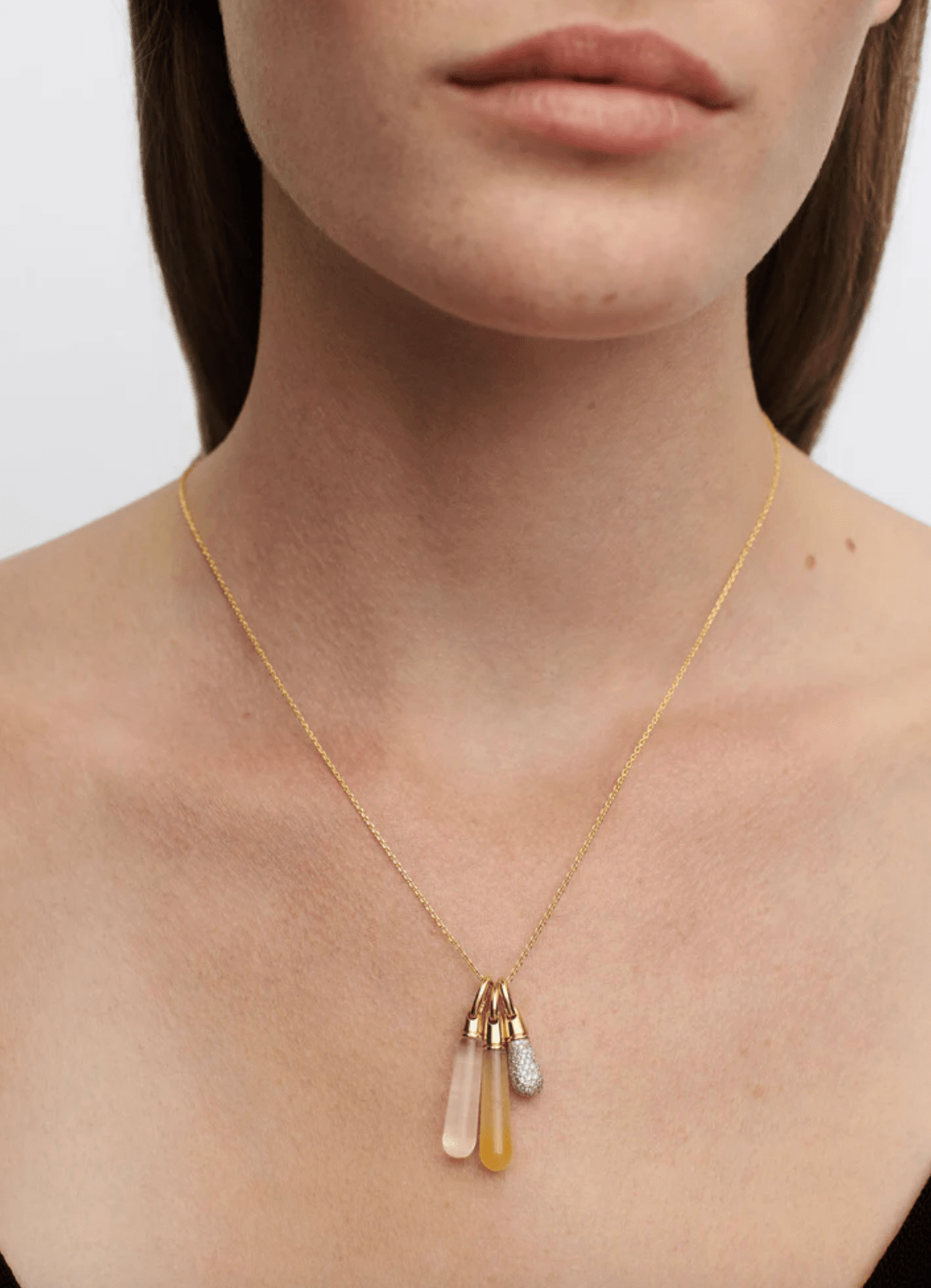 Rock Crystal Large Drop Pendant - Detour Boutiques