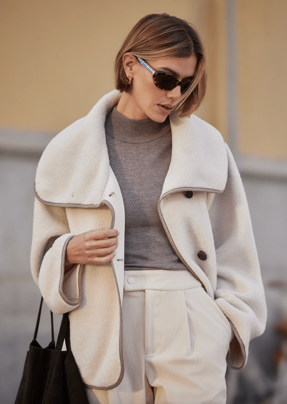 Romane Boxy Sherpa Jacket - Detour Boutiques