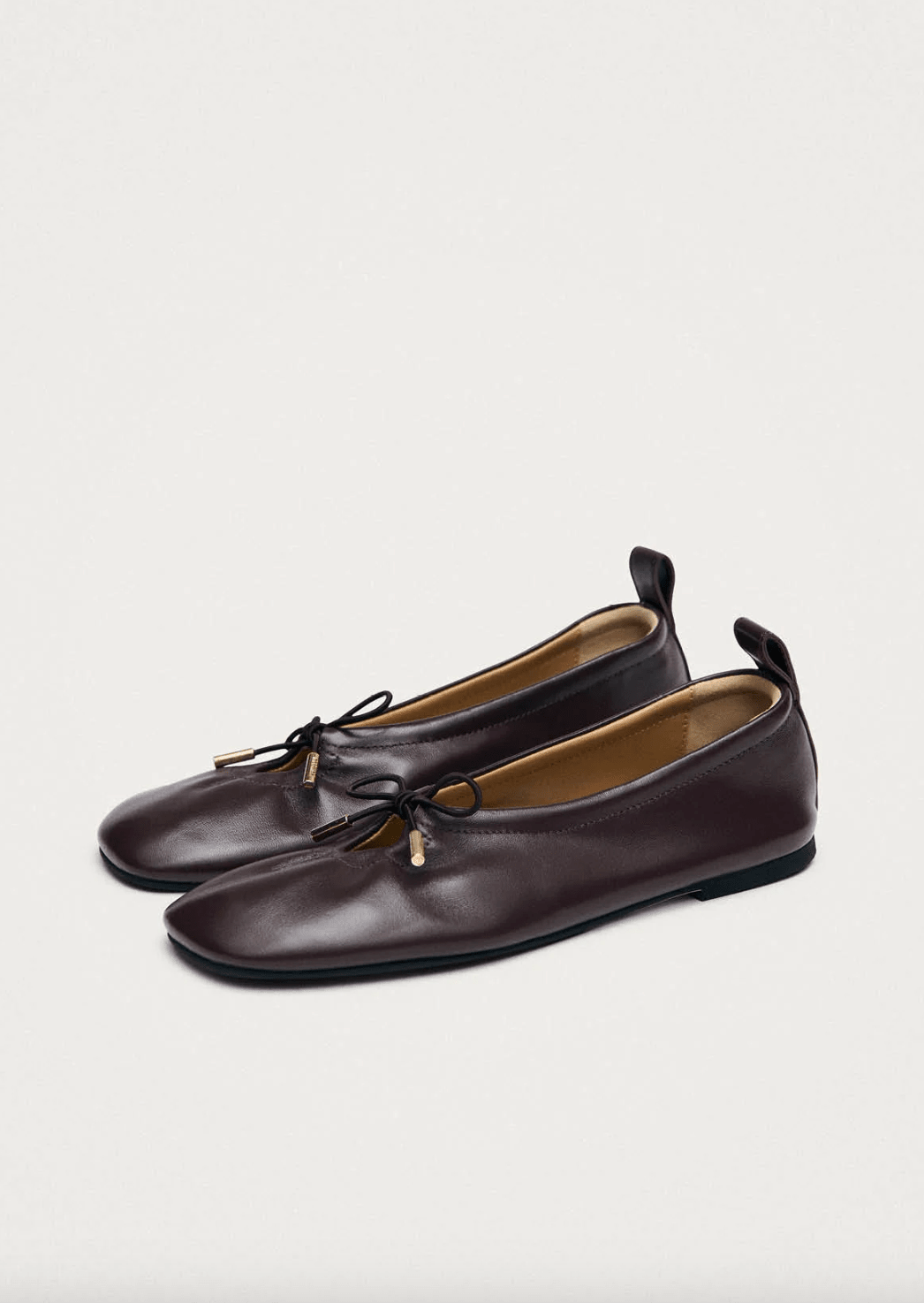 Rosalind Brown Leather Ballet Flats - Detour Boutiques