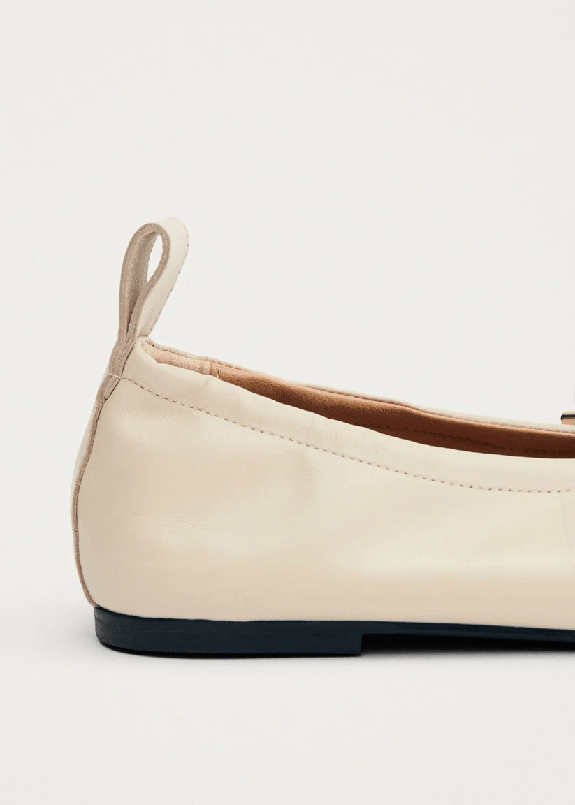 Rosalind Cream Leather Ballet Flats - Detour Boutiques