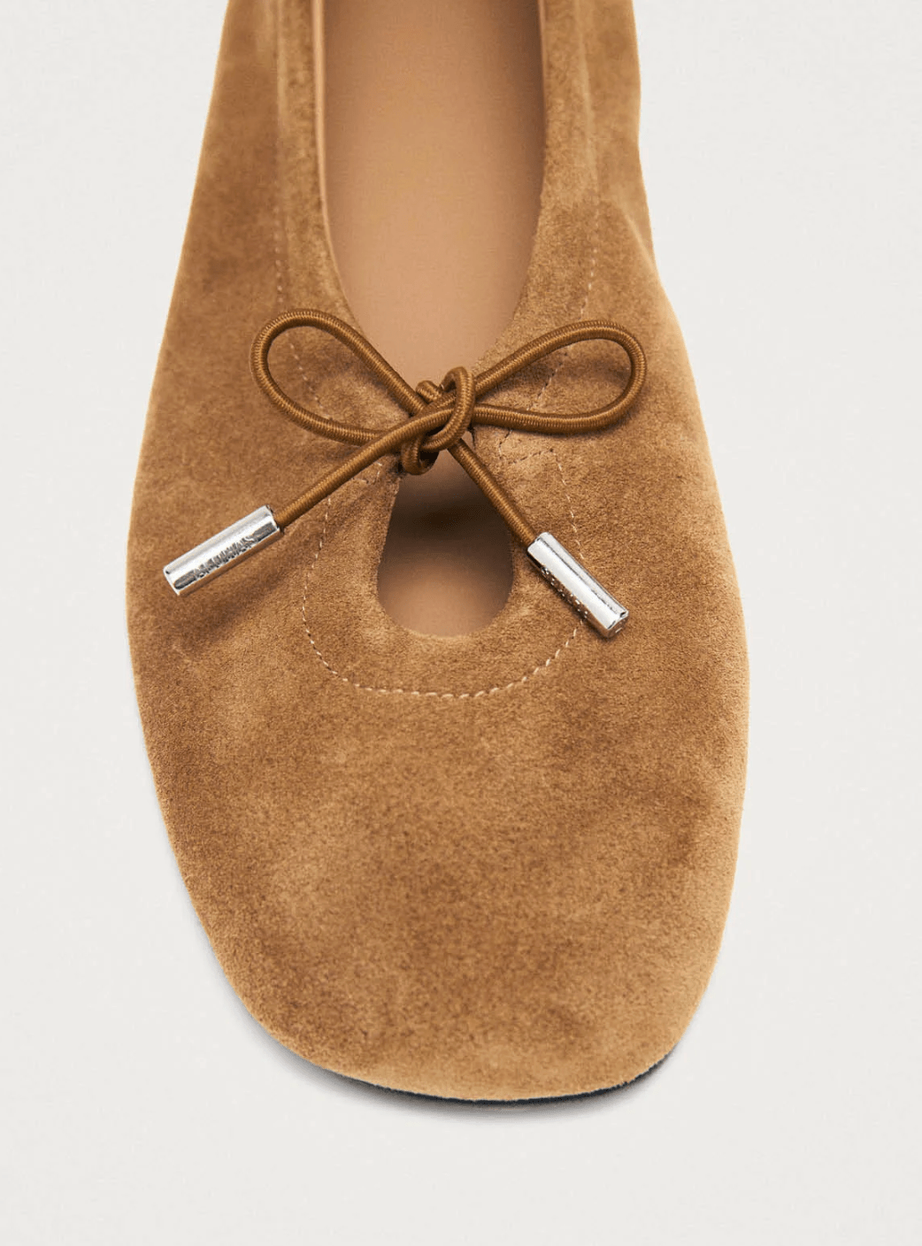 Rosalind Suede Tan Leather Ballet Flats - Detour Boutiques
