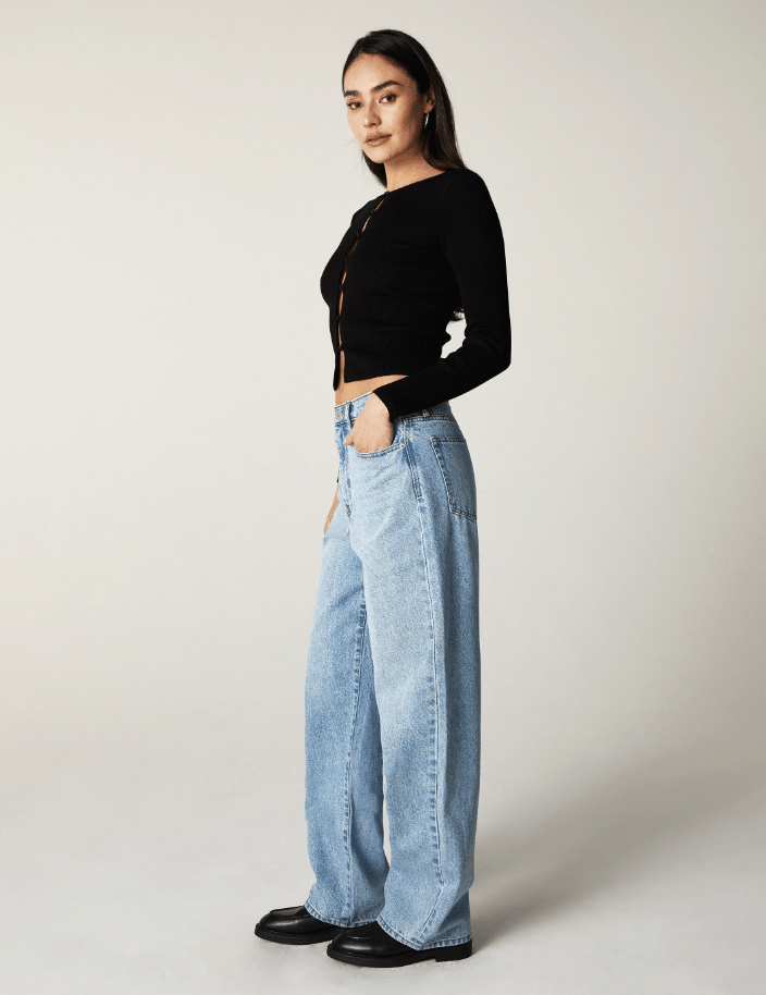 Rumi High - Rise Stacked Wide Leg - Detour Boutiques
