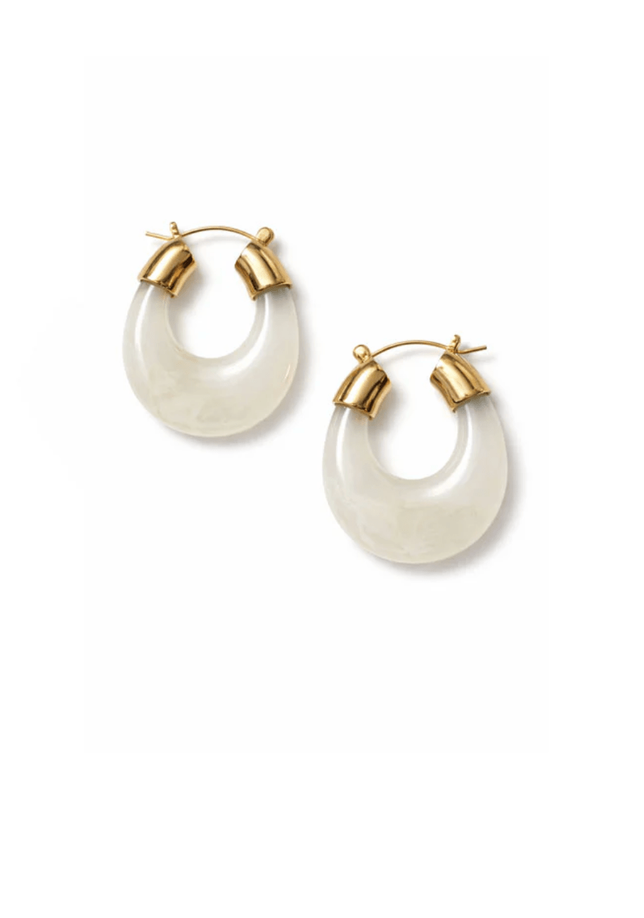 Sculptural Resin Hoop Earrings - Detour Boutiques