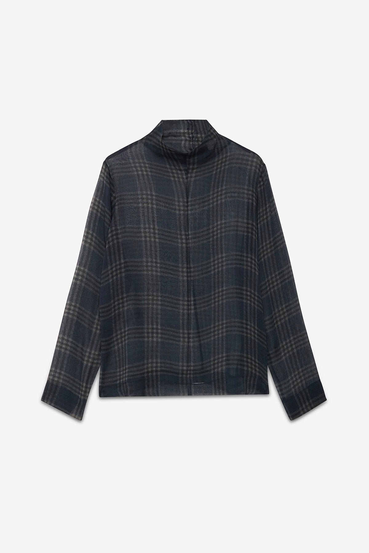 Sheer Plaid Viscose Blouse - Detour Boutiques