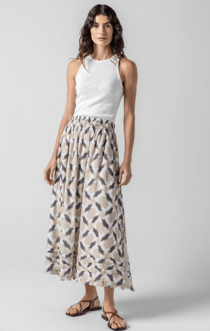 Shirred Elastic Waist Skirt - Detour Boutiques