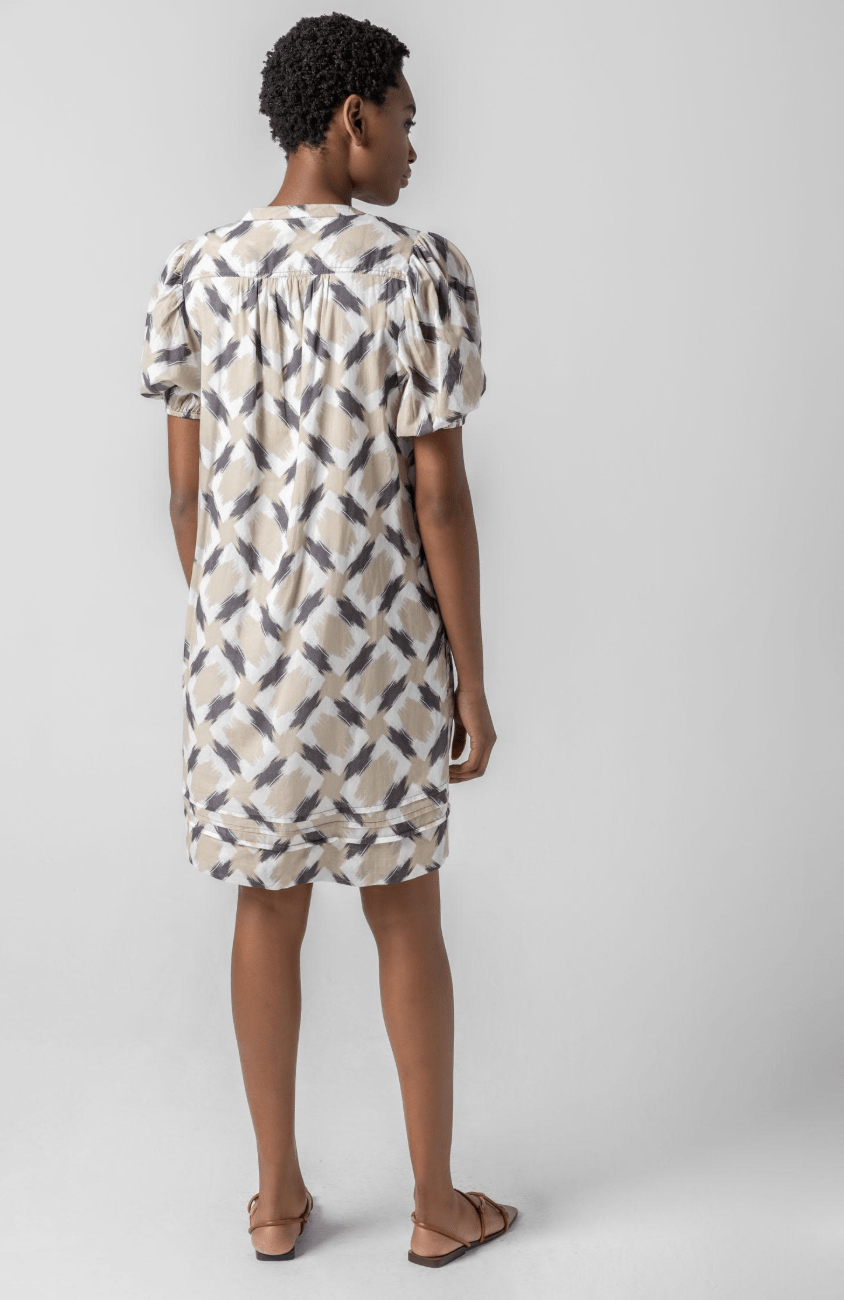 Shirred Elbow Sleeve Dress - Detour Boutiques