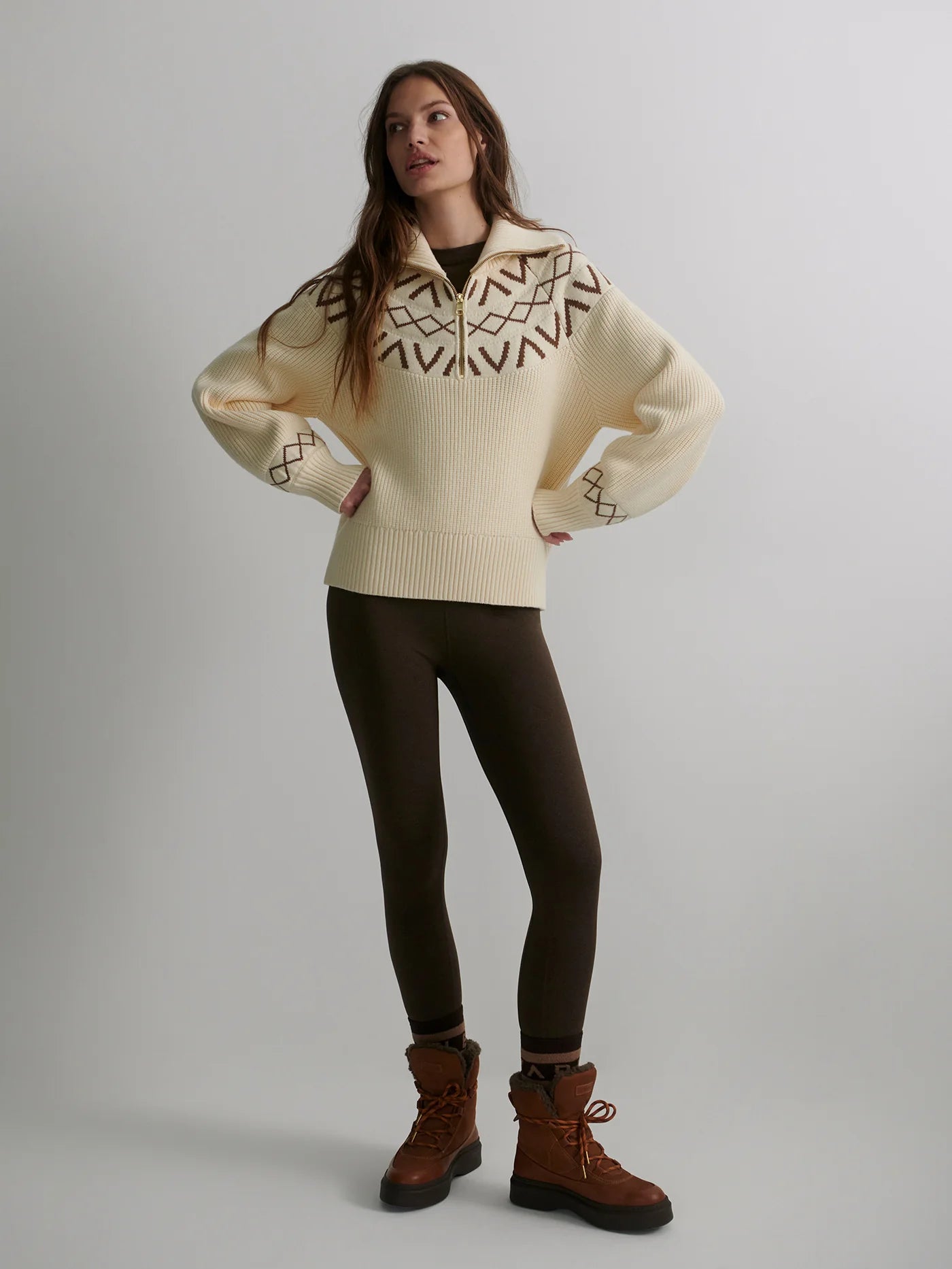 Sigrid Fairisle Half Zip Knit - Detour Boutiques