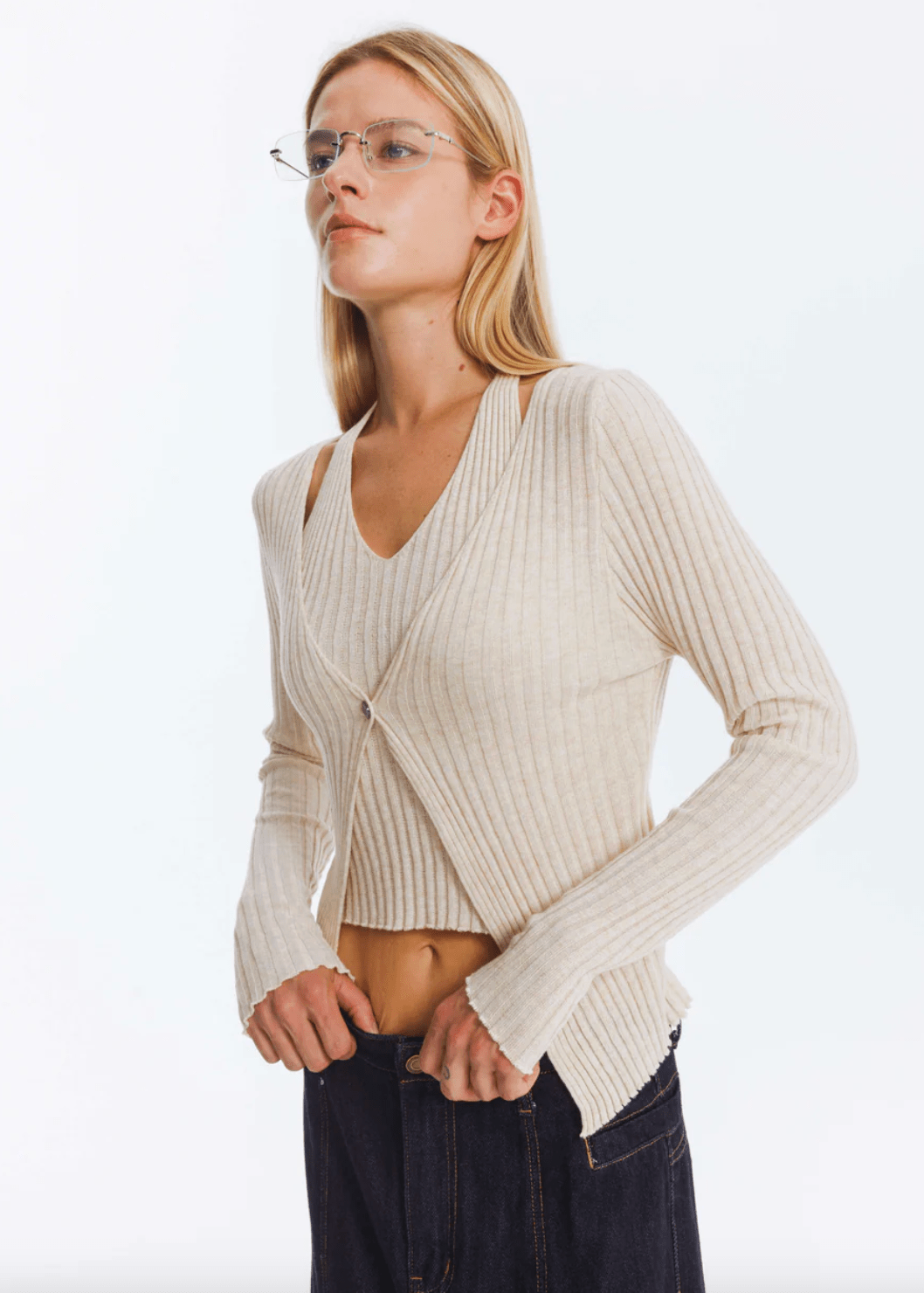 Single Button Cardigan with Wool Blend - Detour Boutiques