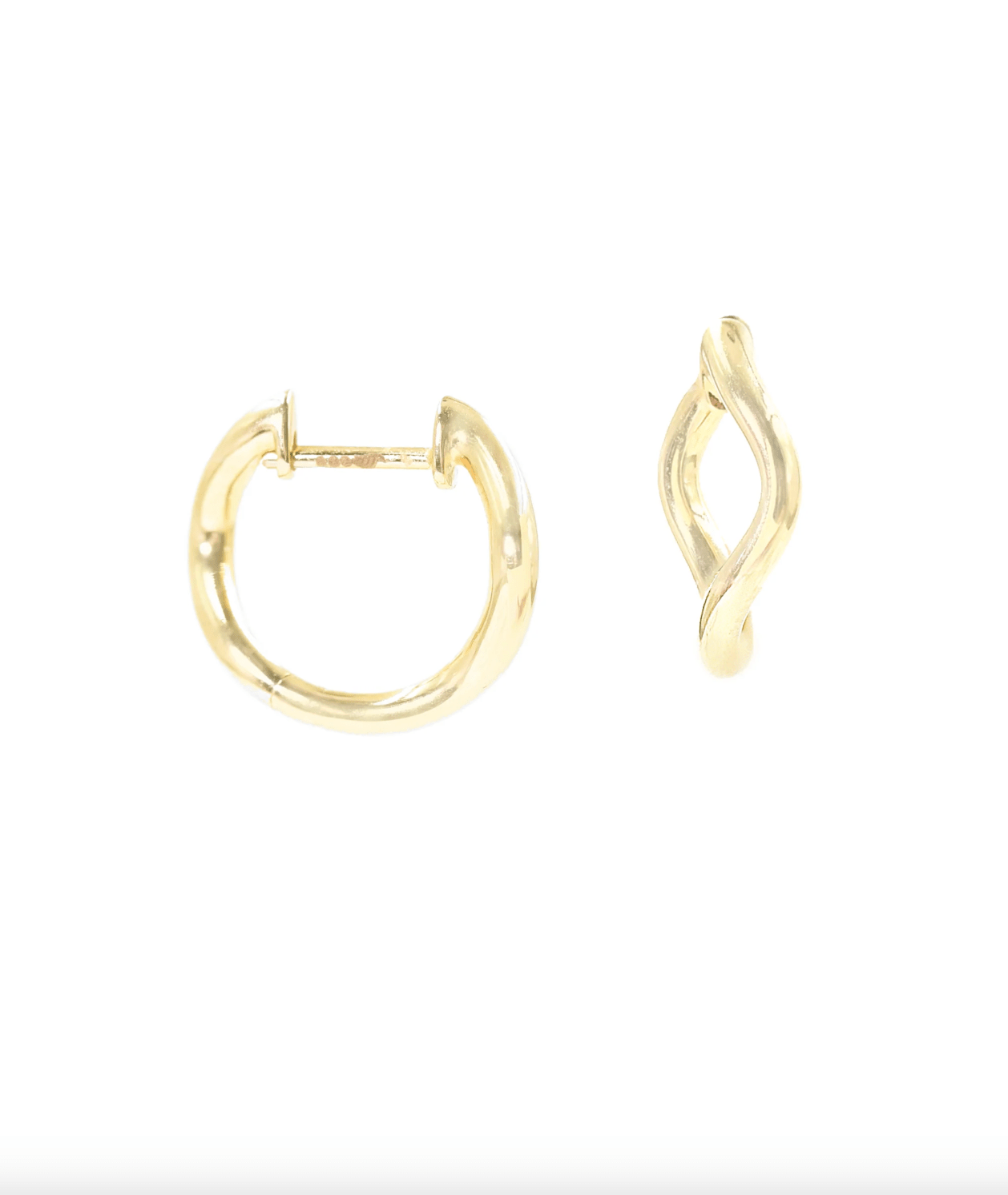 Small Hinged Wave Hoops - Detour Boutiques