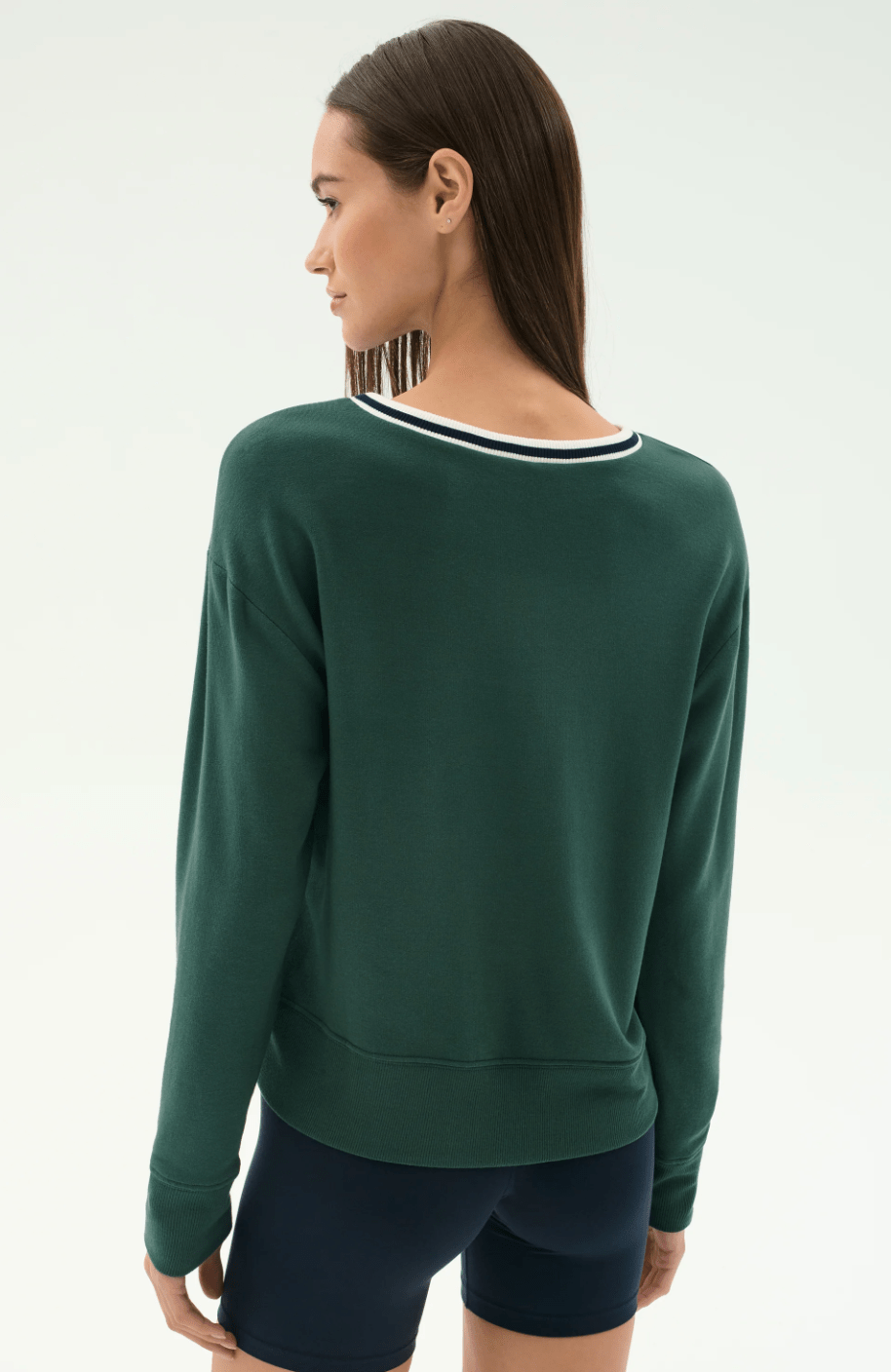 Sonja Fleece Sweatshirt W/ Stripe - Detour Boutiques