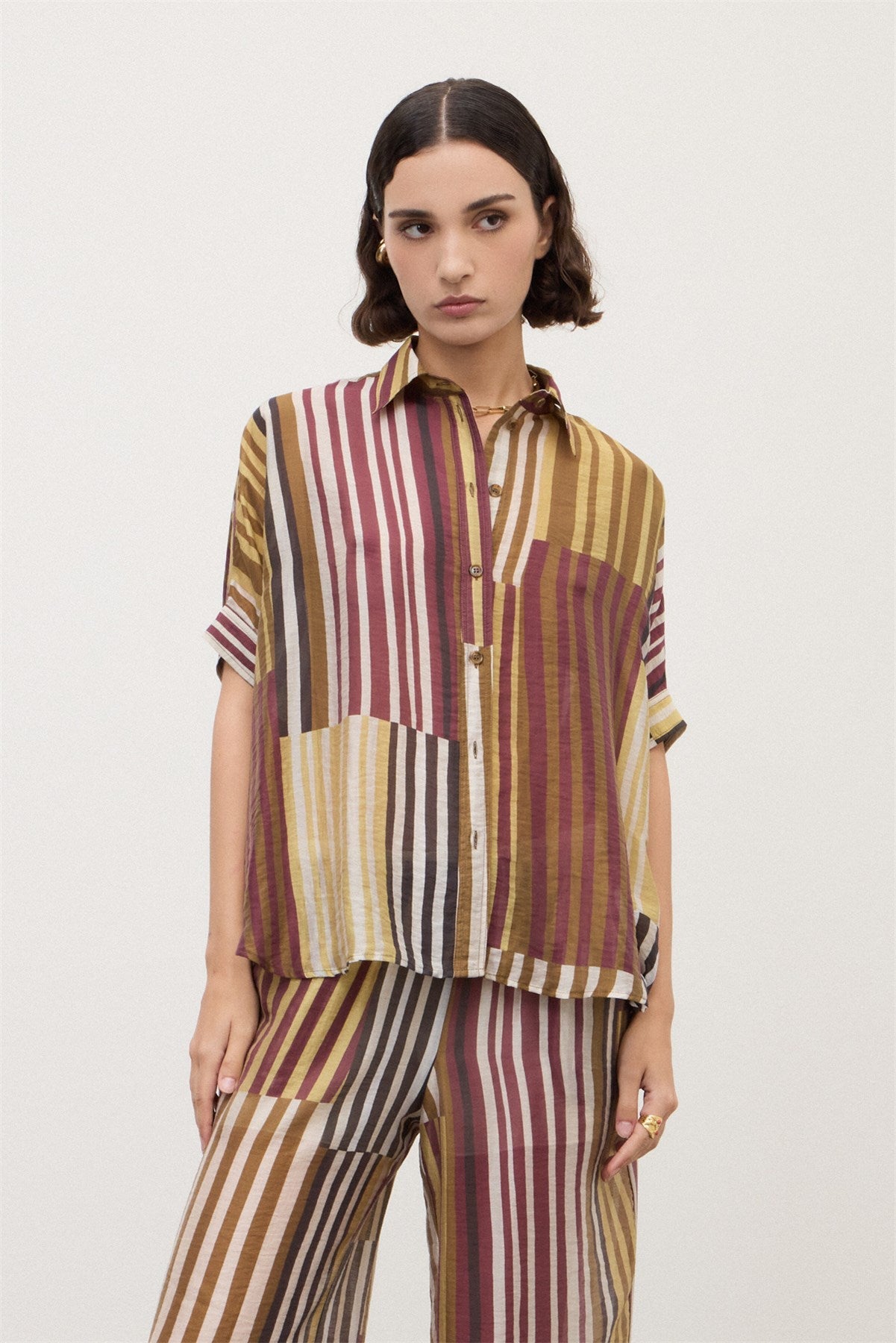 Striped Button Down Shirt - Detour Boutiques