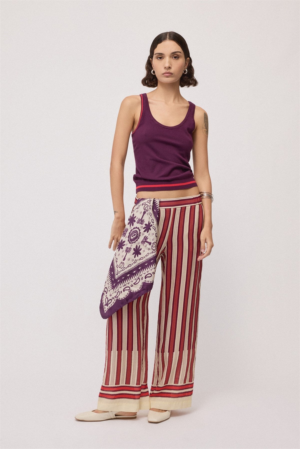 Striped Viscose Pants - Detour Boutiques
