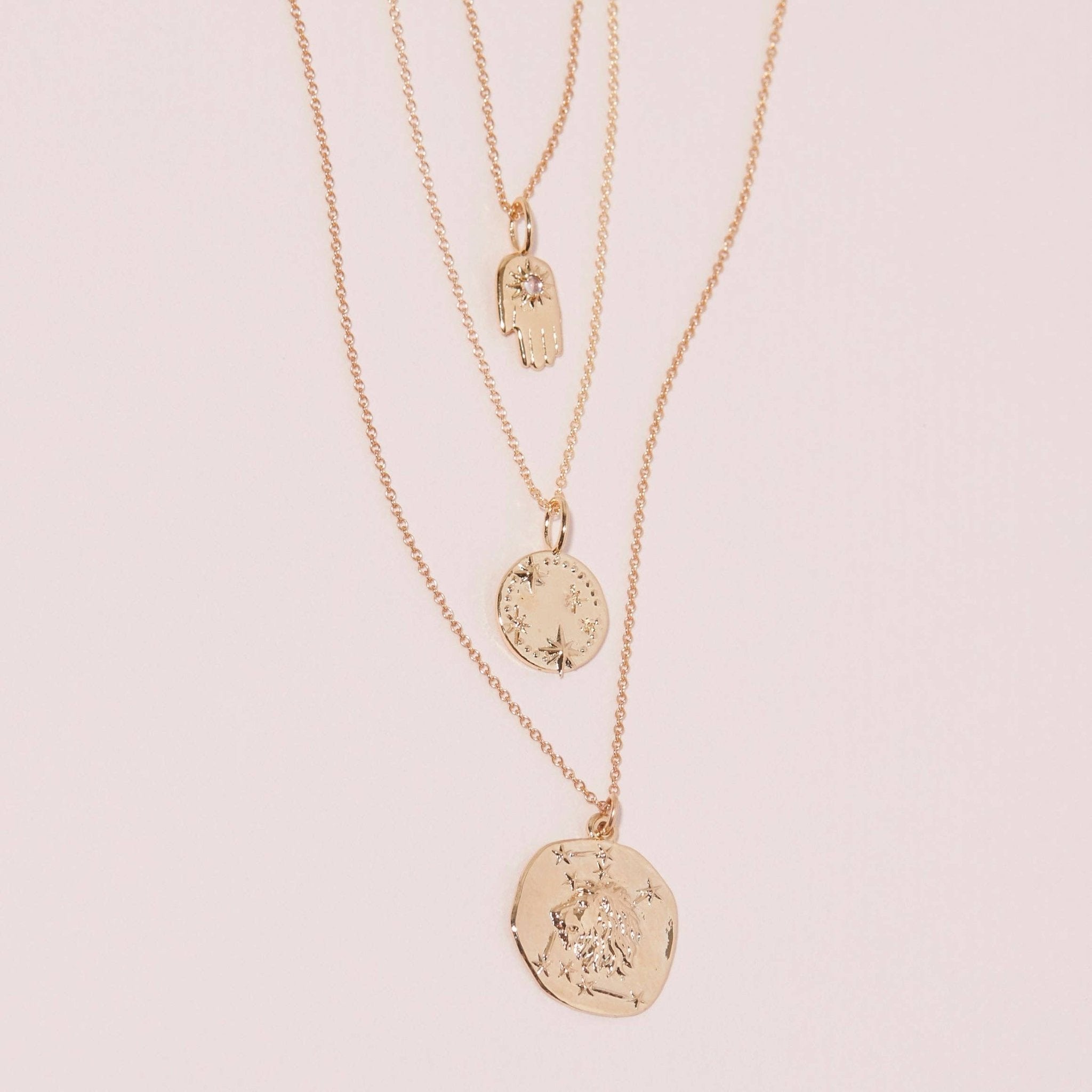 Studio Grun - Hamsa Necklace in Moonstone/Gold - Detour Boutiques