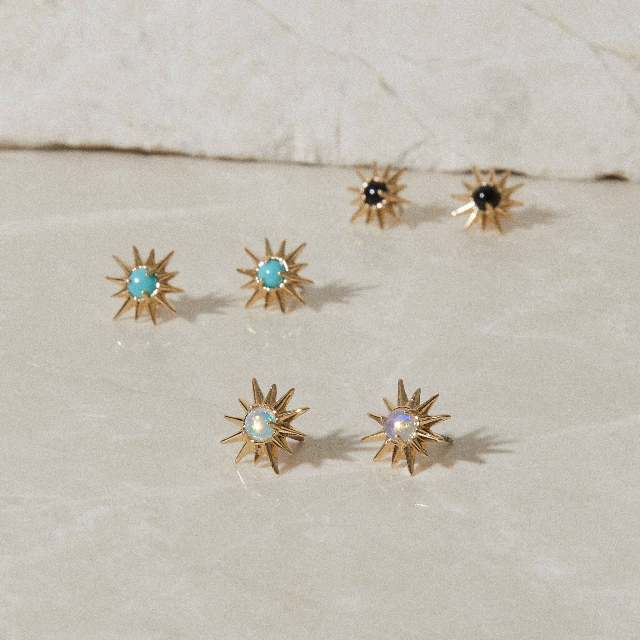 Studio Grun - Starburst Studs in Opal/Gold - Detour Boutiques