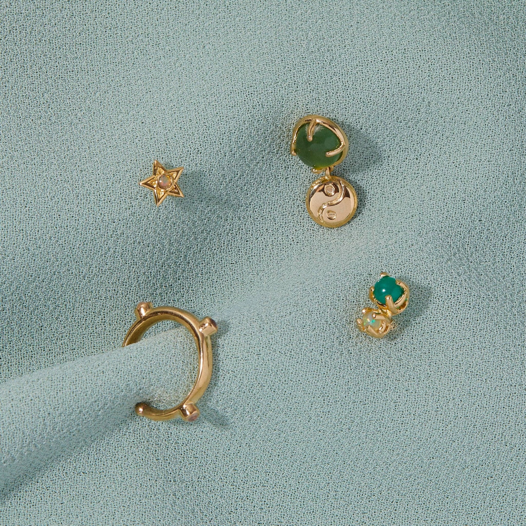 Studio Grun - Tiny Star Studs in Opal/Gold - Detour Boutiques