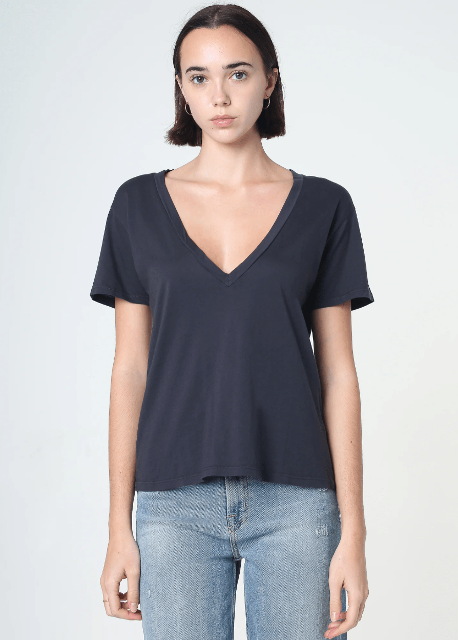 Supima Cotton Deep V Neck Tee - Detour Boutiques