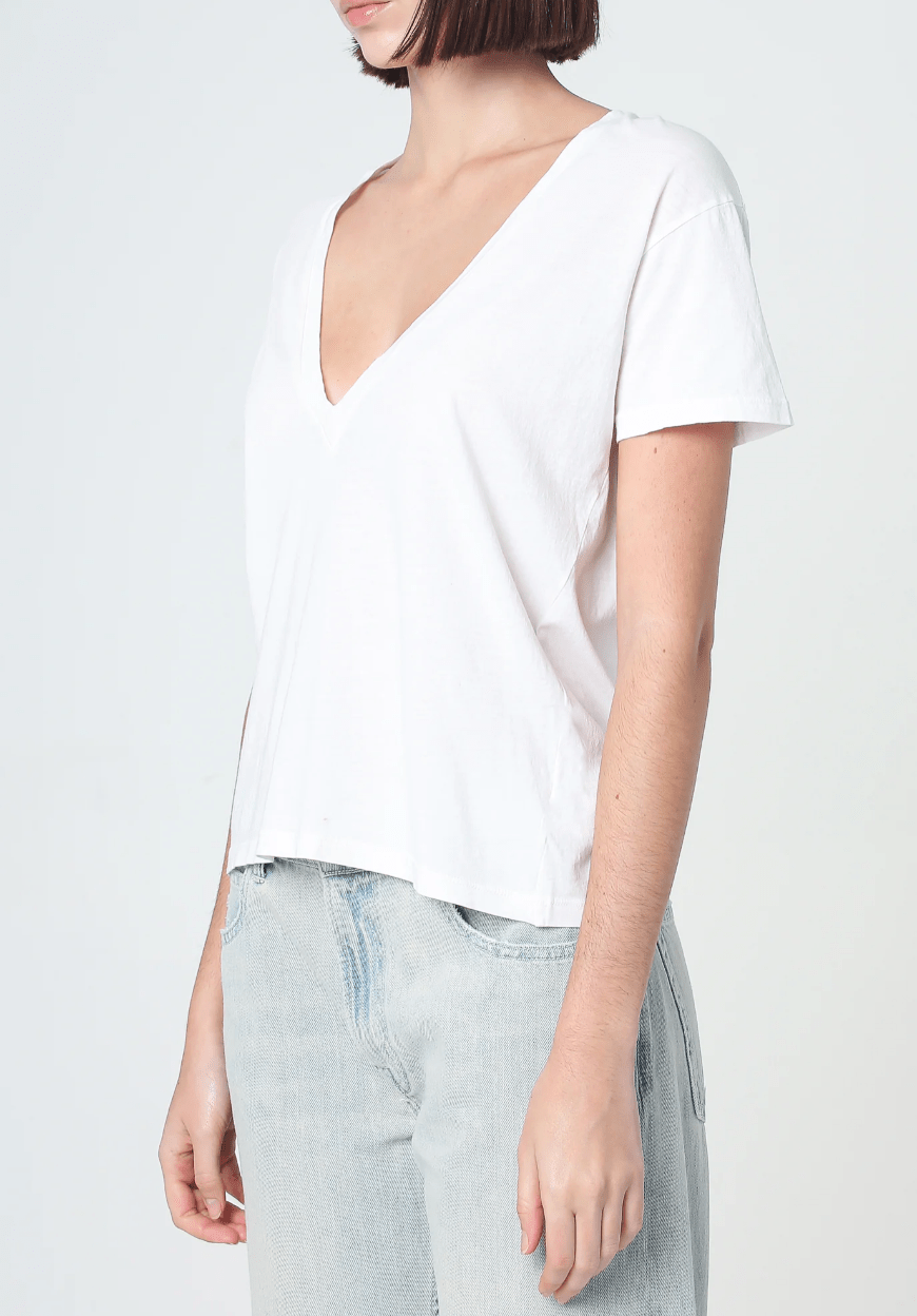 Supima Cotton Deep V Neck Tee - Detour Boutiques