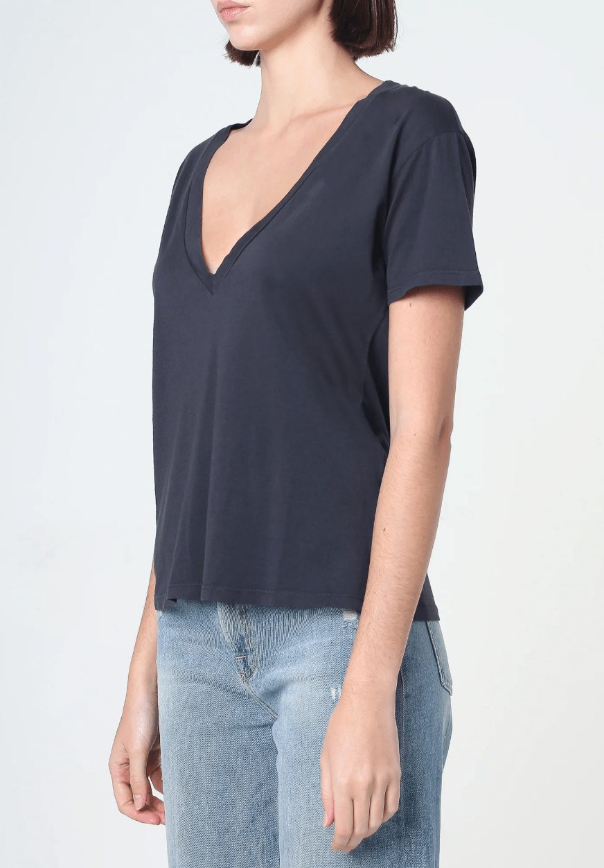 Supima Cotton Deep V Neck Tee - Detour Boutiques
