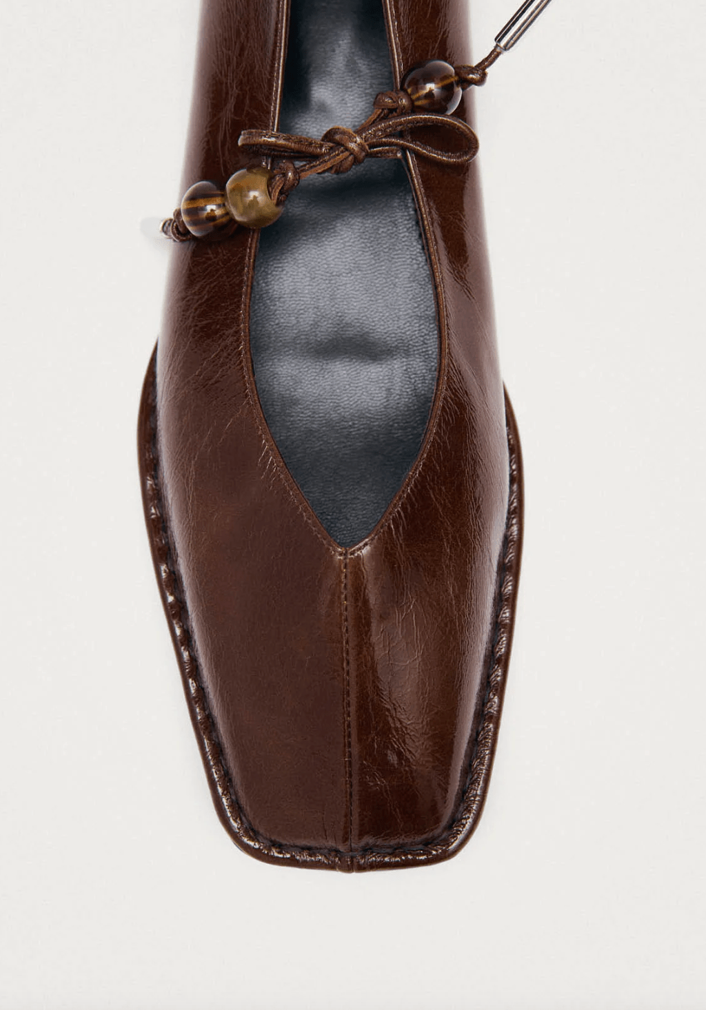 Sway Beads Rift Brown Leather Ballet Flats - Detour Boutiques