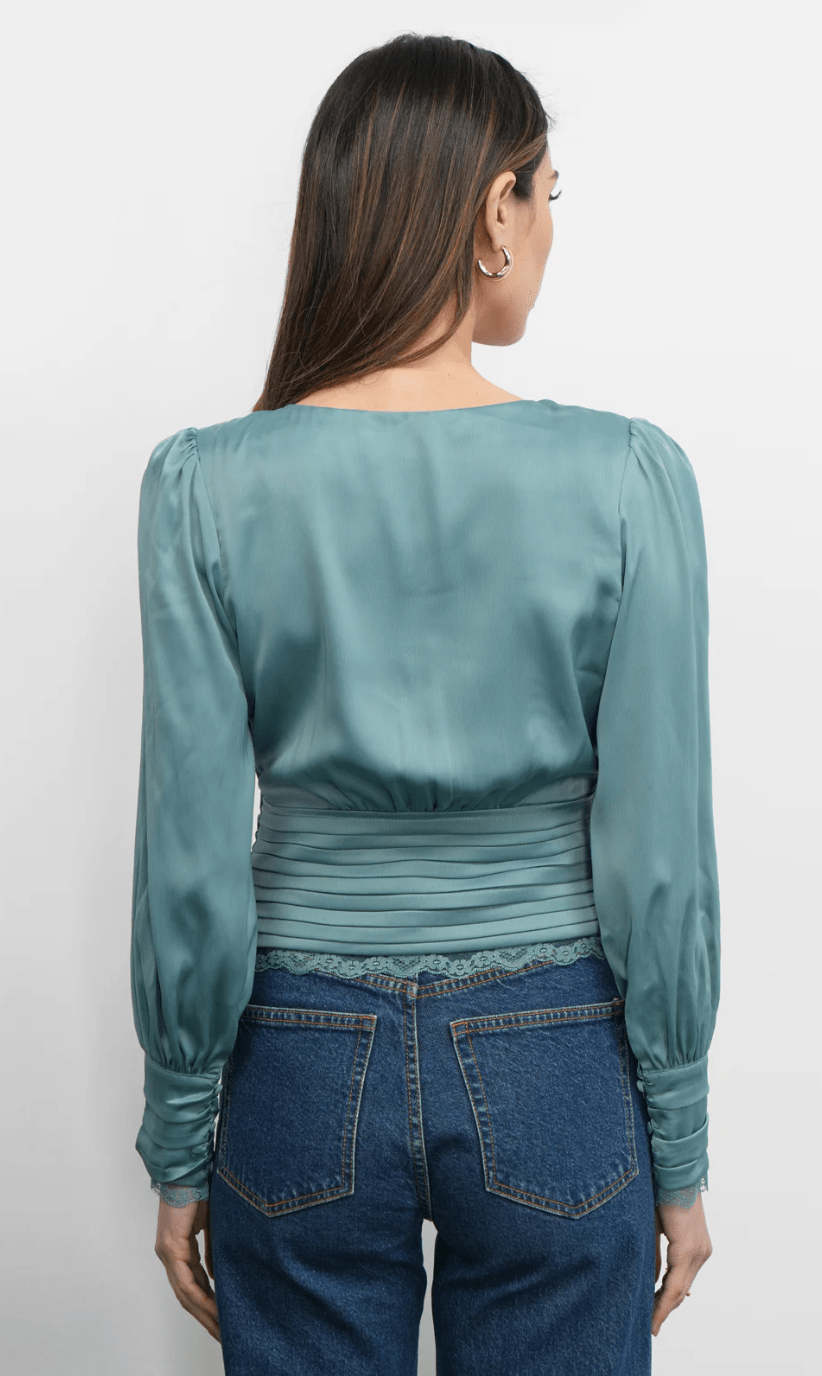Taylor Button Front Satin Blouse - Detour Boutiques