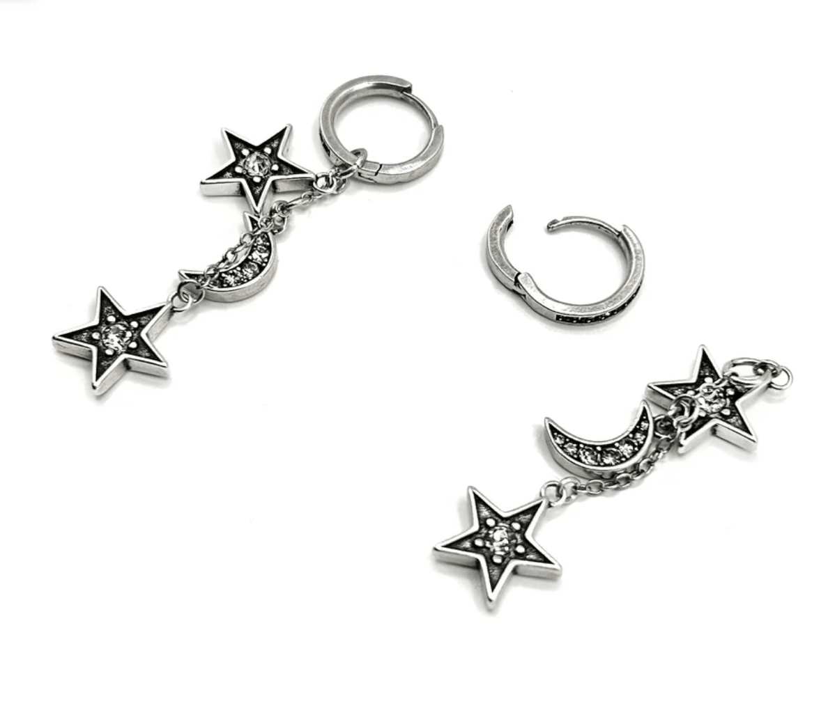 The Celestial Drop Earrings - Silver - Detour Boutiques