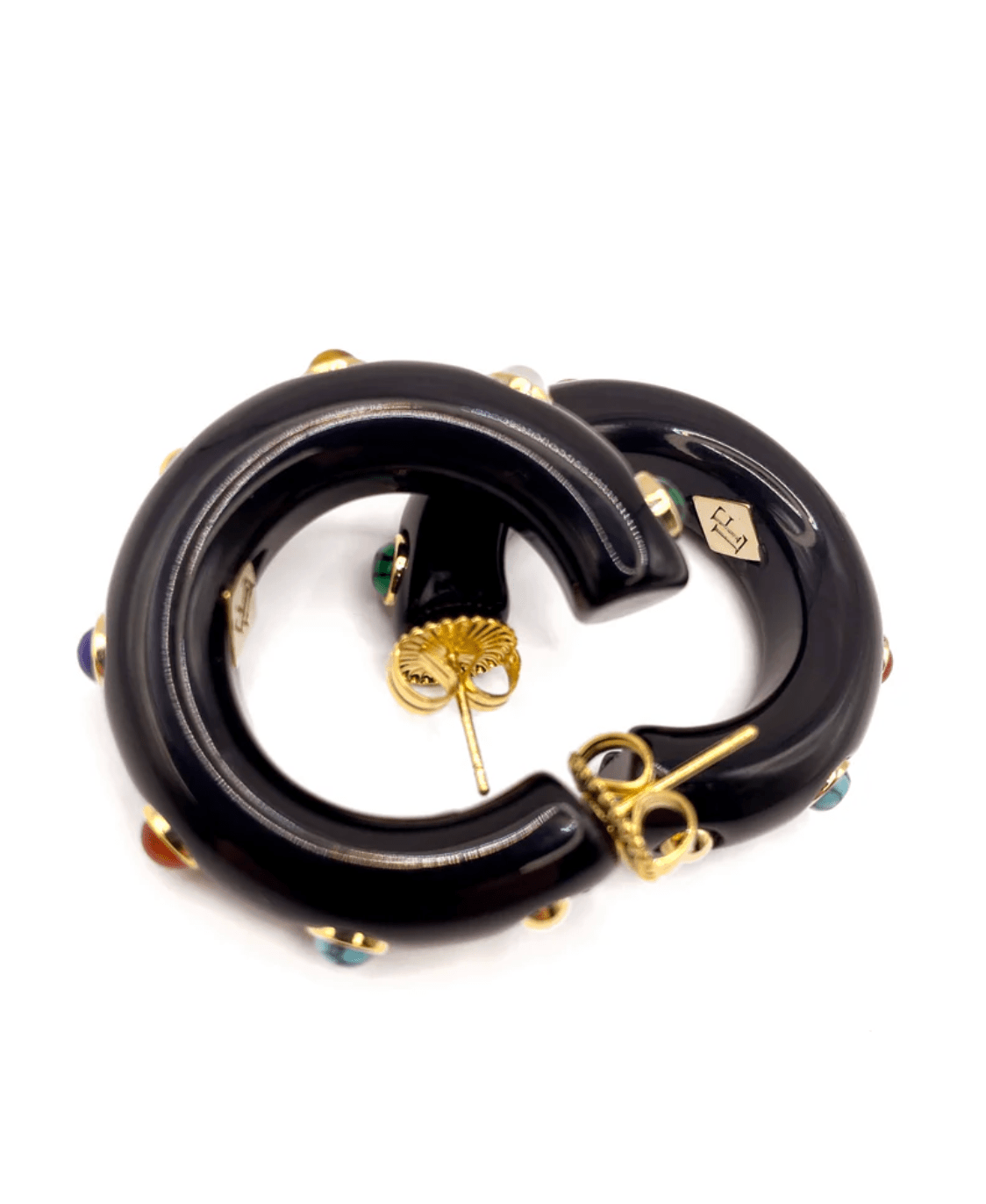The Diana Gemstone Hoop Earrings - Detour Boutiques