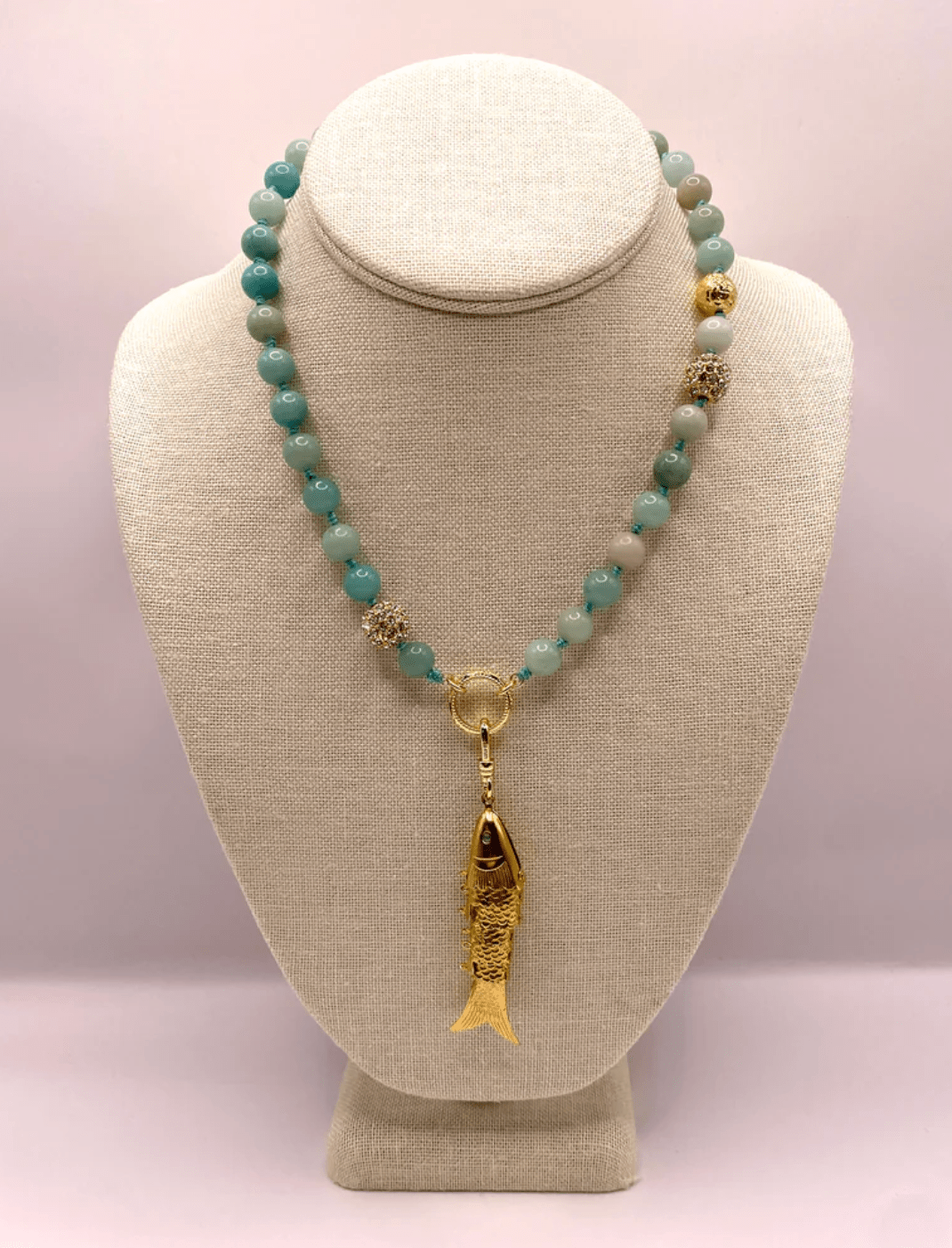 The Hera Aventurine Golden Crystal Ball Necklace - Detour Boutiques