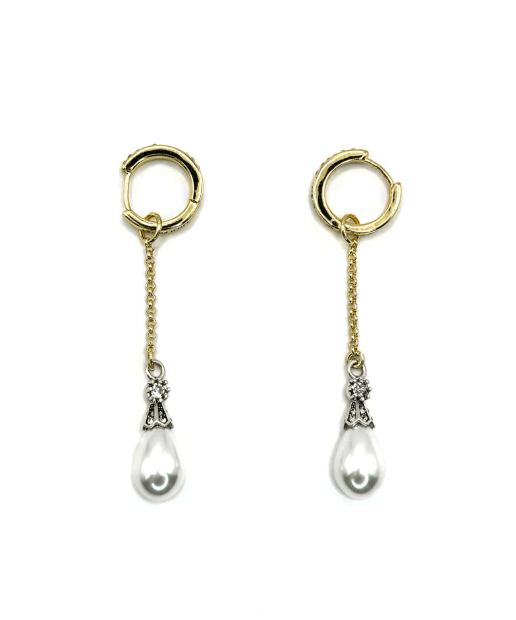 The Pearl Dew Drop Convertible Huggie Earring - Detour Boutiques
