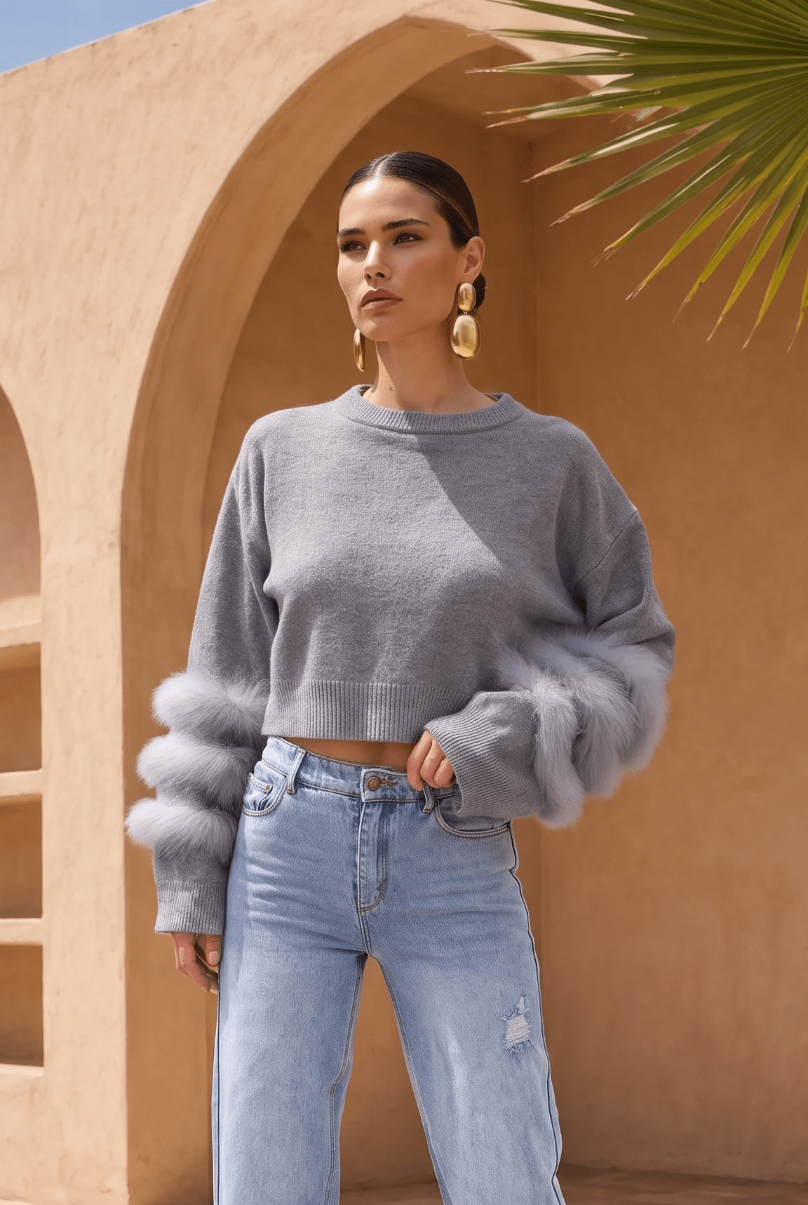 Tiers of Treaty Fur Sweater - Detour Boutiques