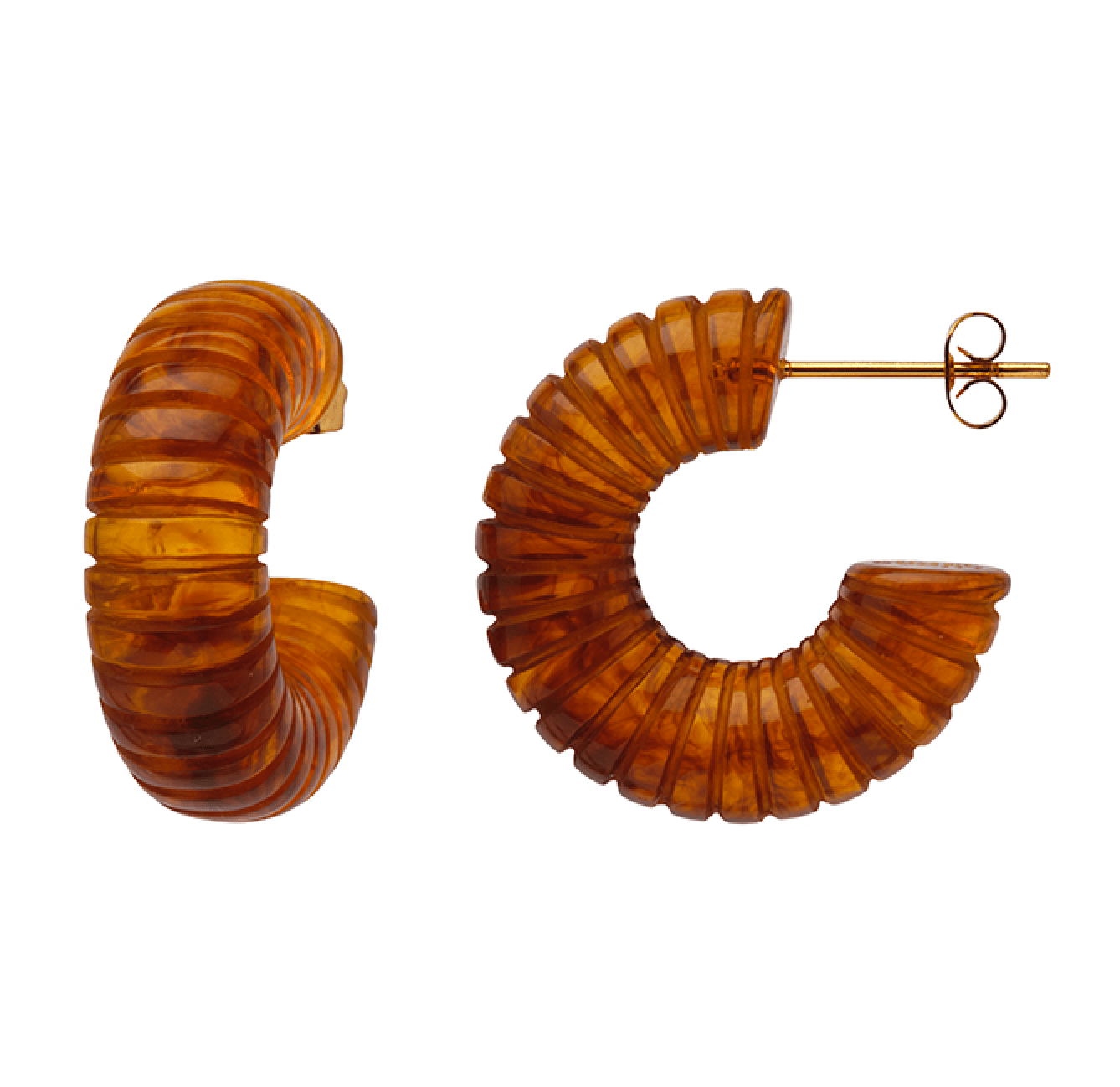 Tortoise Shell Resin Hoop Earrings - Detour Boutiques