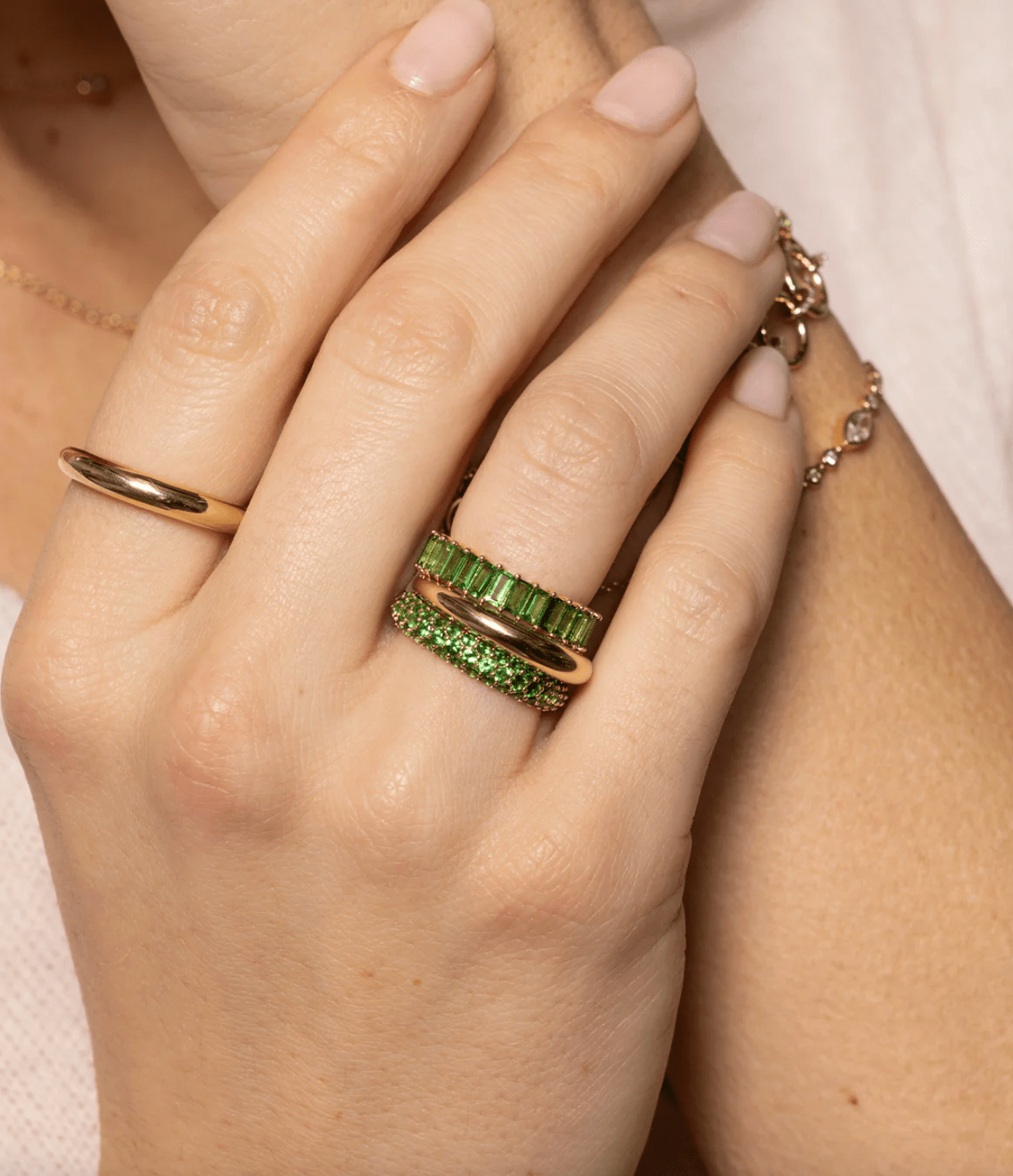 Tsavorite Vertical Baguette Ring - Detour Boutiques