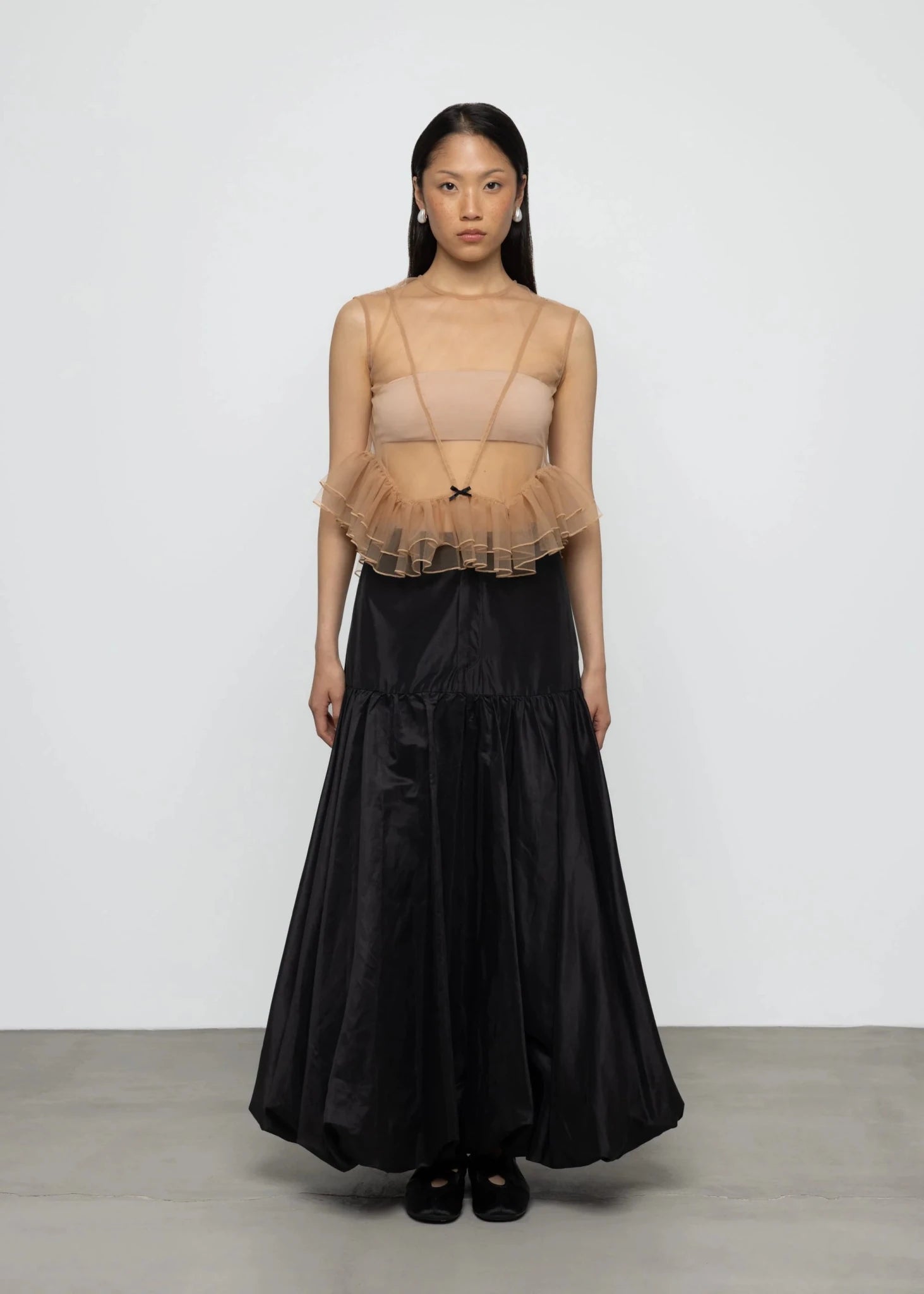 Tulle Peplum Ruffle Top - Detour Boutiques