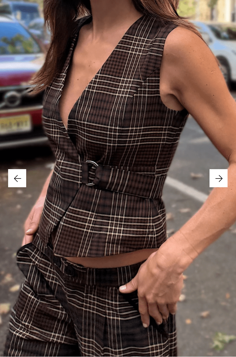 Tullerina Wrap Plaid Vest - Detour Boutiques