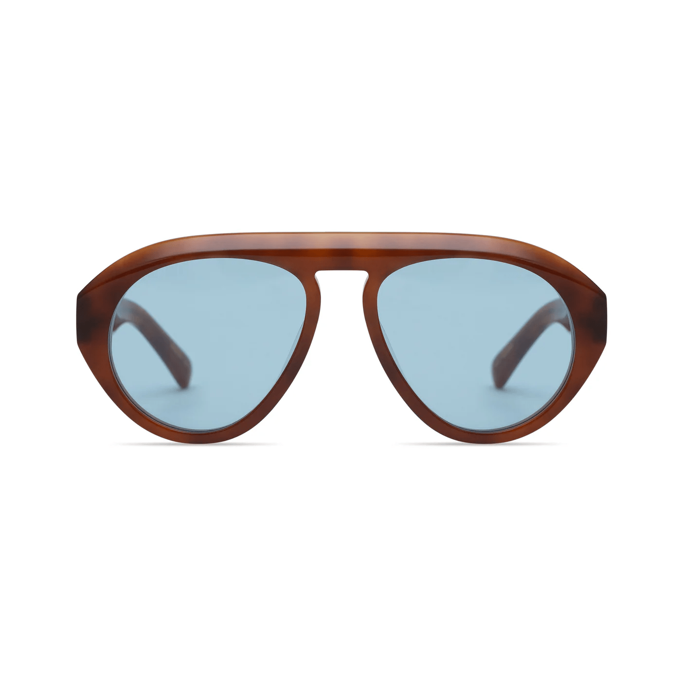 Val in Light Brown Tortoise Blue Lens - Detour Boutiques