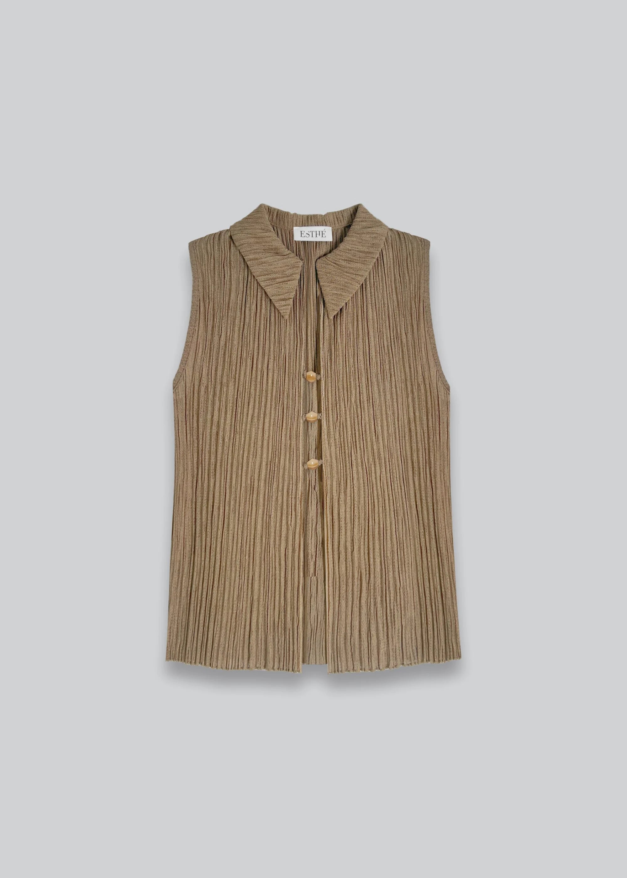 Pleated Shirt with Beads