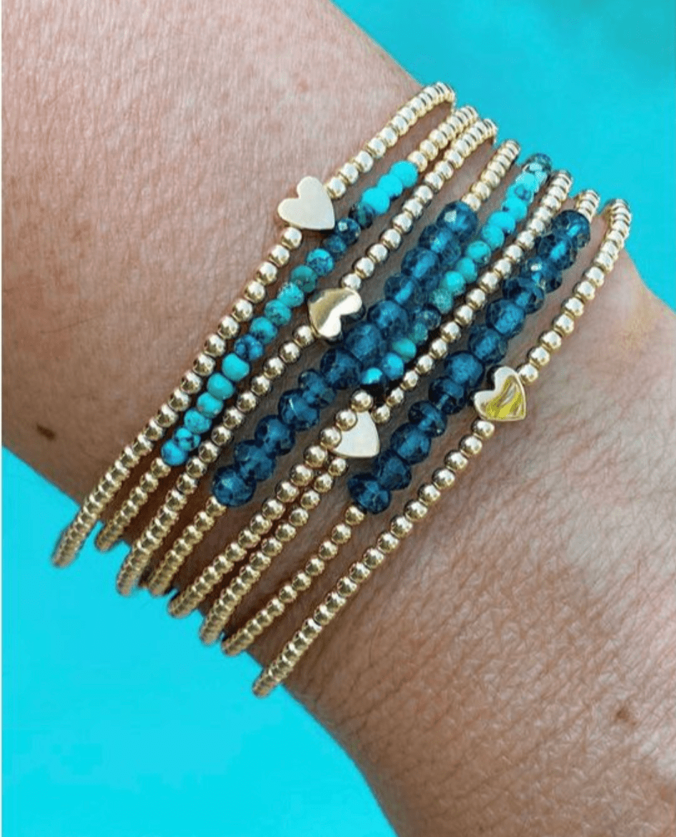 2MM Bracelet with 14k Heart Bead - Detour Boutiques