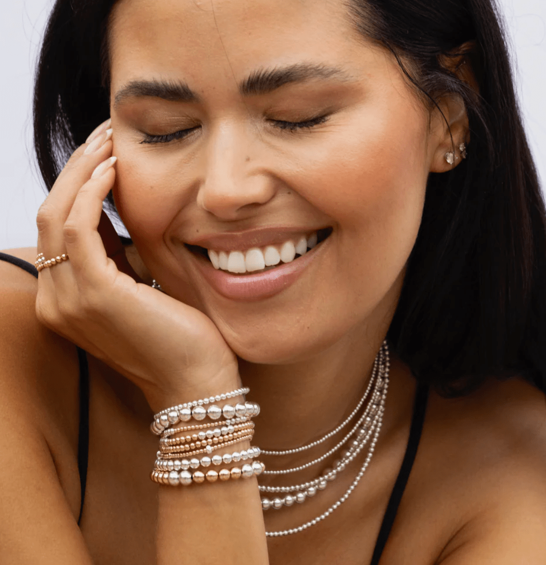 2MM Signature Beaded Bracelet with Sterling Silver Rondelle - Detour Boutiques