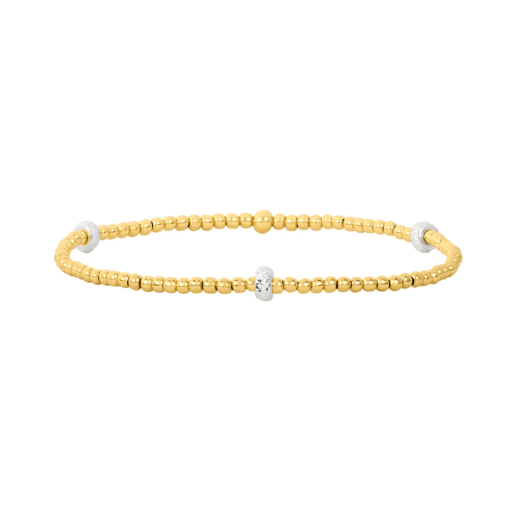 2MM Signature Beaded Bracelet with Sterling Silver Rondelle - Detour Boutiques