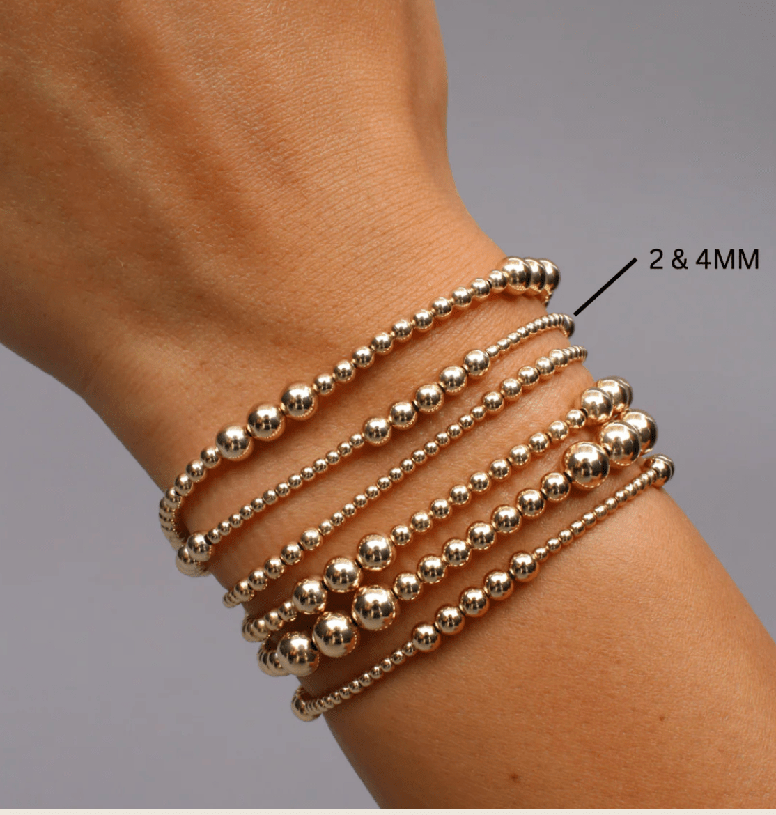 2MM/4MM Mixed Bead Bracelet - Detour Boutiques