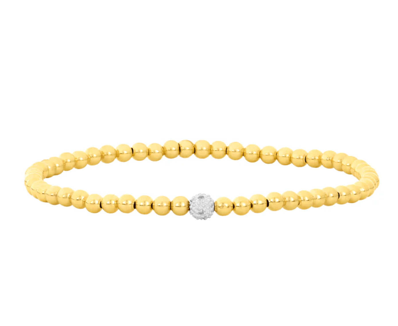 3MM Signature Bracelet with 14K Diamond Bead - Detour Boutiques
