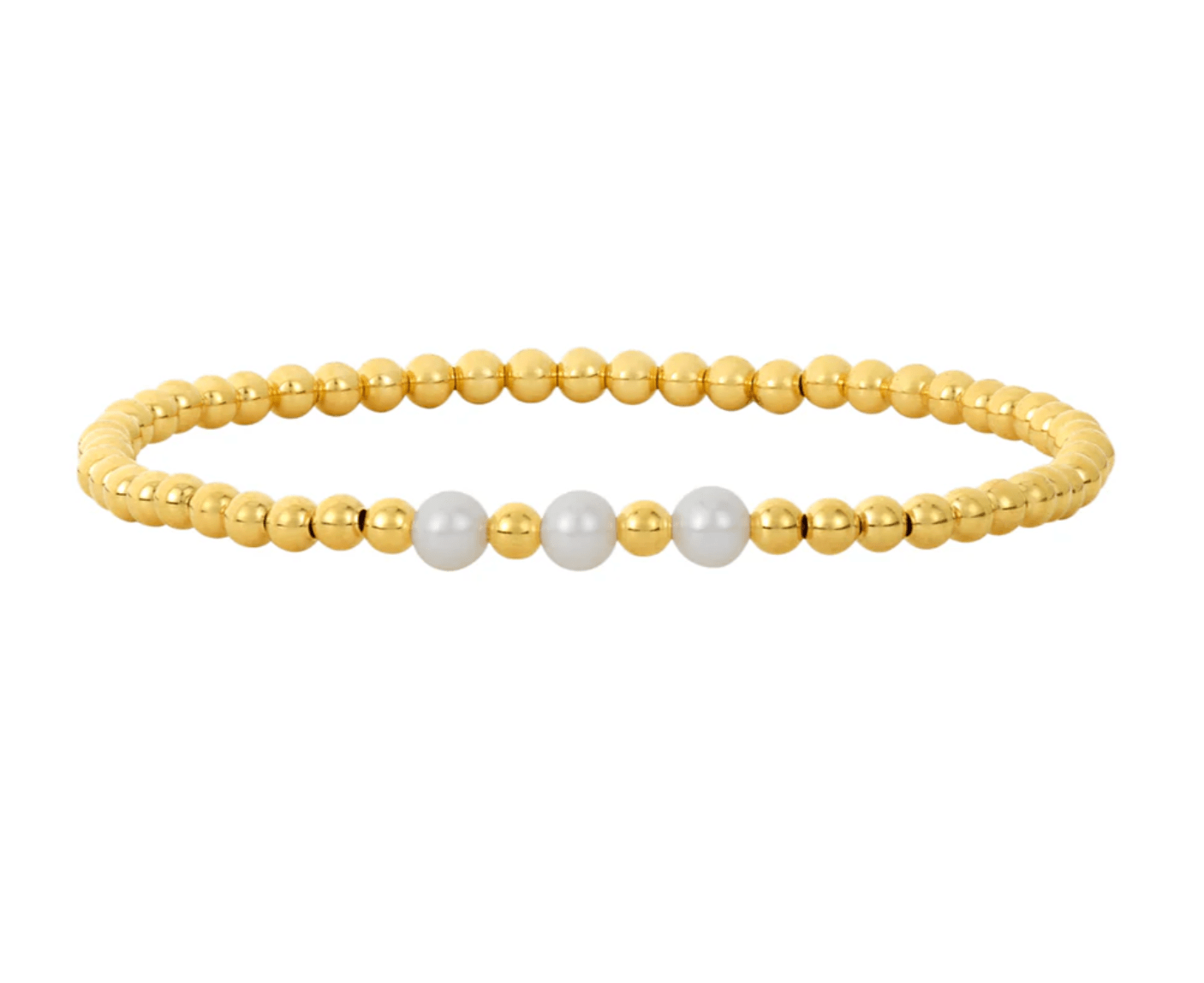 3MM Signature Bracelet with 3 White Pearl Pattern - Detour Boutiques
