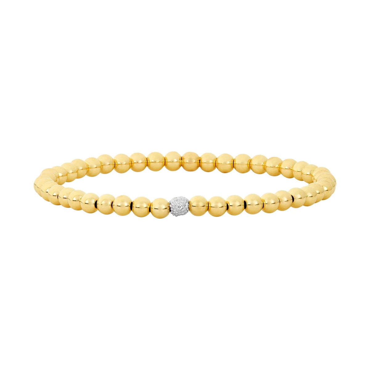 4MM Signature Bracelet with 14K Diamond Bead - Detour Boutiques