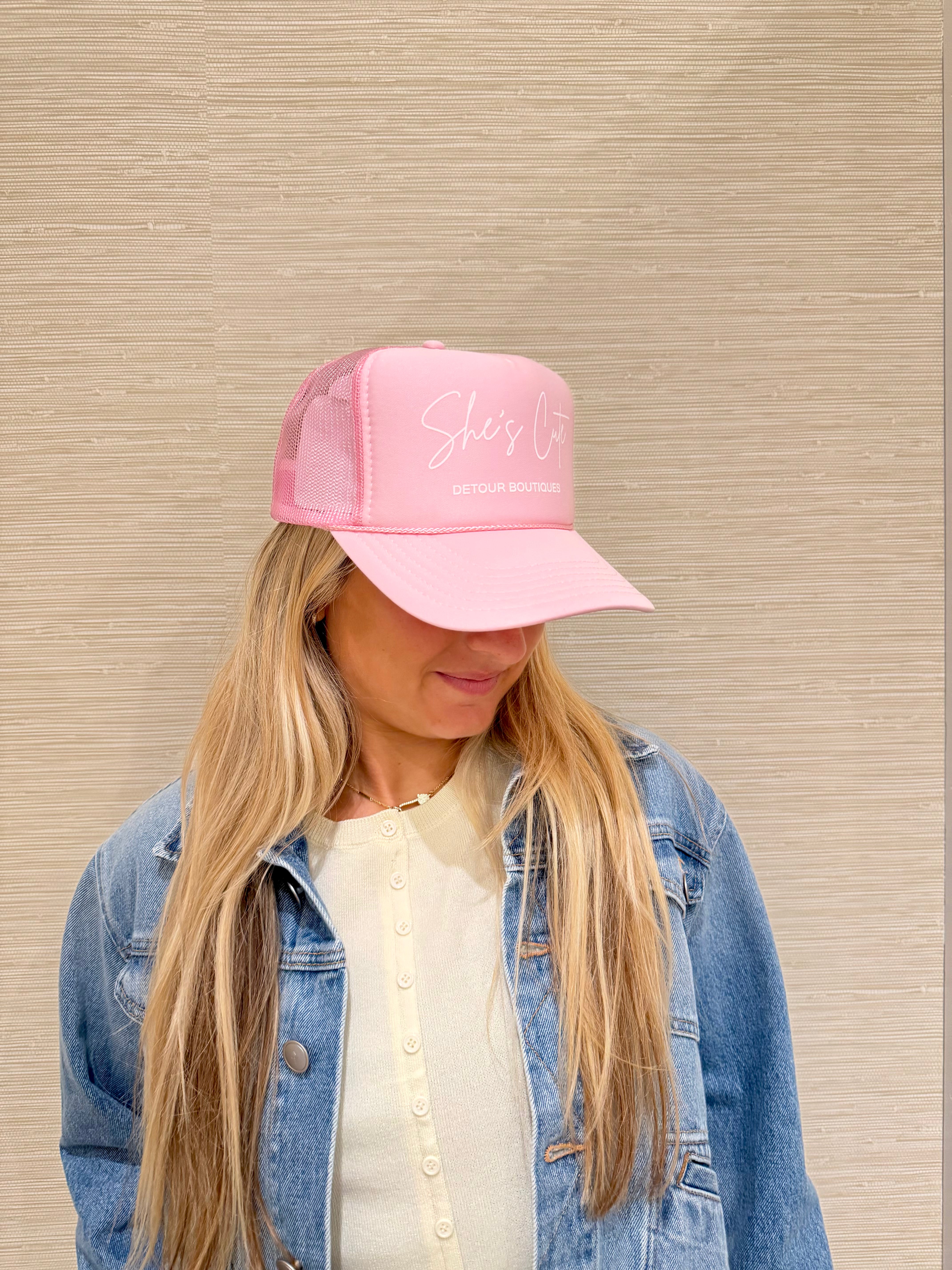 She's Cute Pink Trucker Hat
