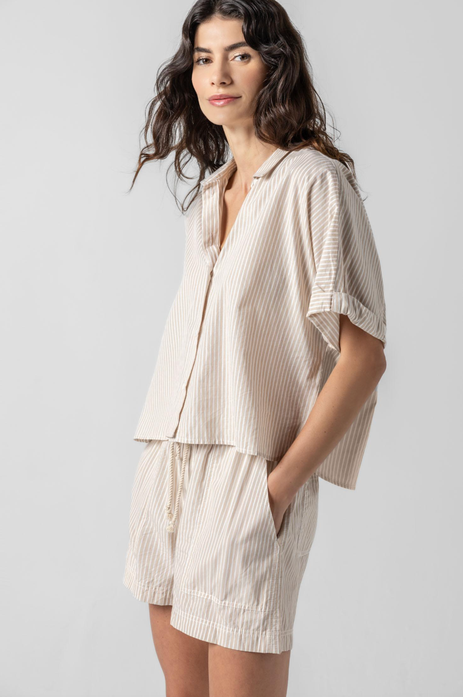 Striped Boxy Button Down