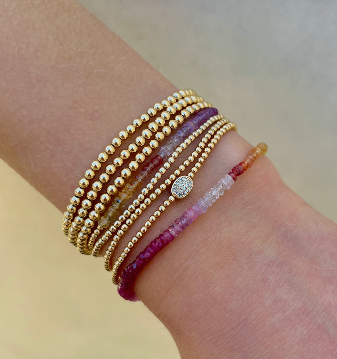 2MM Signature Bracelet with 14k Diamond Bean