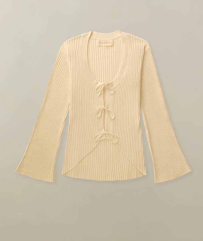 Women's Simone Knit Tie Cardigan in Organic Cotton