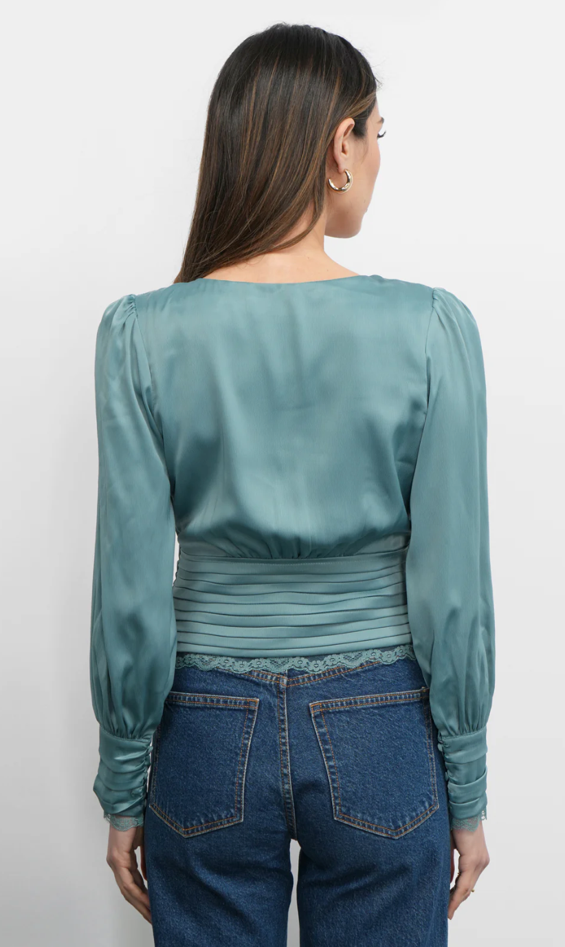 Taylor Button Front Satin Blouse