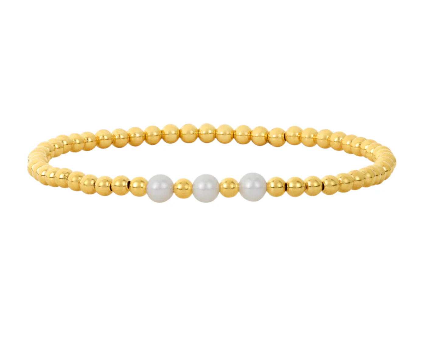 3MM Signature Bracelet with 3 White Pearl Pattern