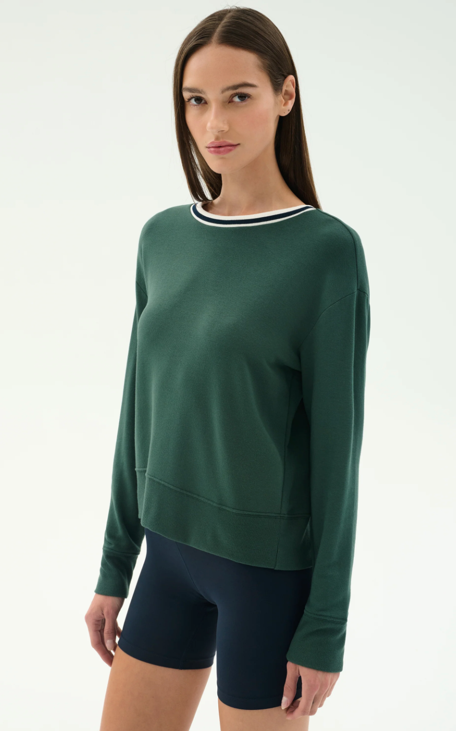 Sonja Fleece Sweatshirt W/ Stripe