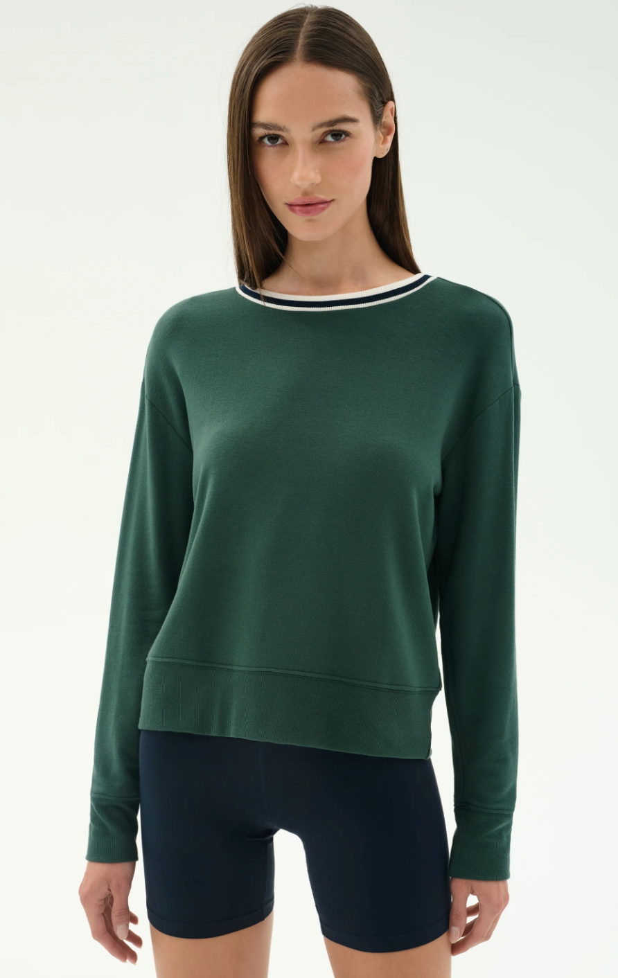 Sonja Fleece Sweatshirt W/ Stripe